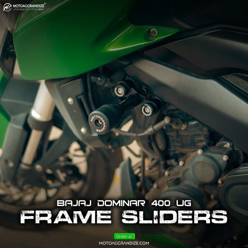 Motoaggrandize Frame sliders | Crash Protectors for Bajaj Dominar 250 | 400 UG (2019 +)