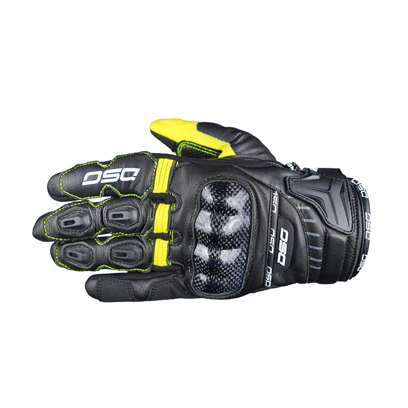 DSG Carbon X V1 Riding Glove Black Yellow Fluo