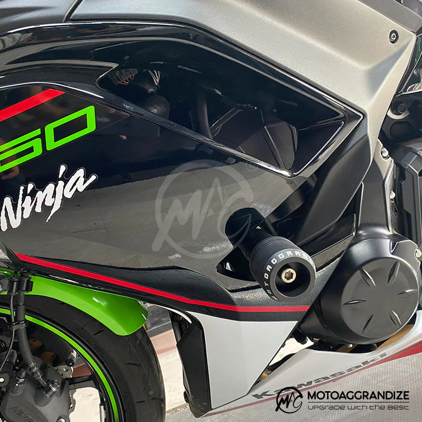 Motoaggrandize Frame Sliders / Crash Protectors for Kawasaki Ninja 650/Z650