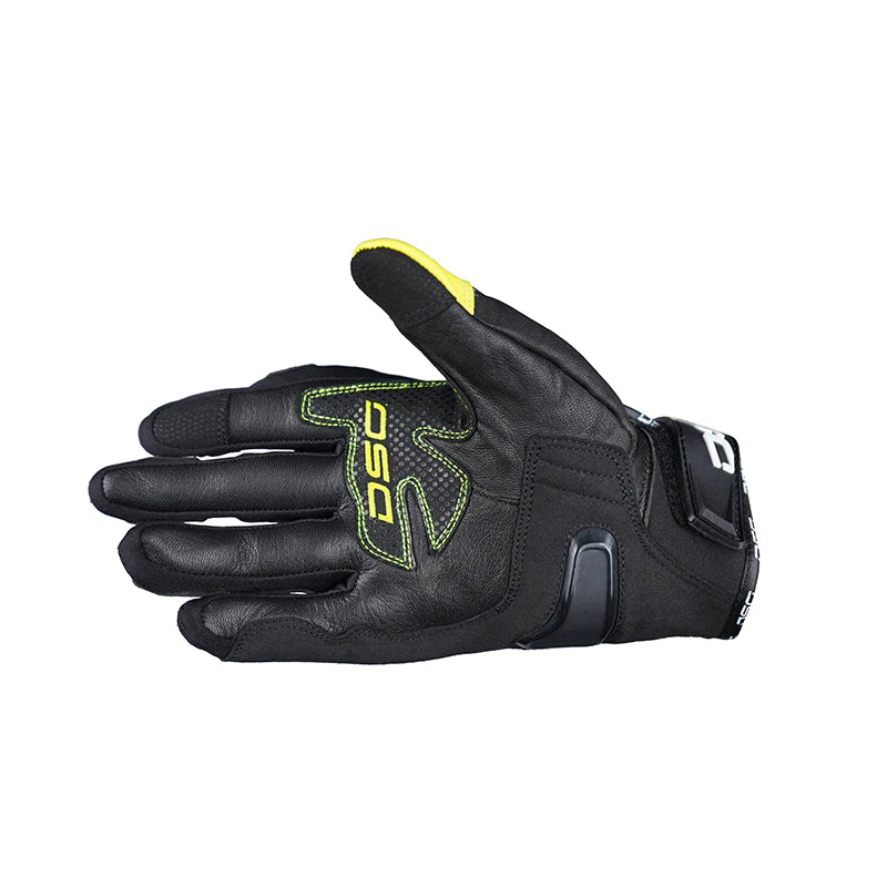 DSG Carbon X V1 Riding Glove Black Yellow Fluo