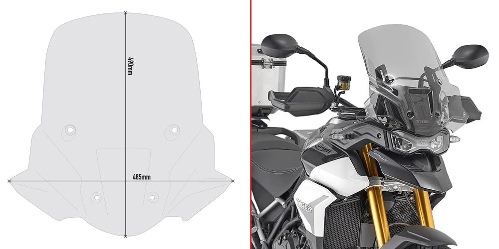 GIVI D6415ST – CLEAR TALL SCREEN – TIGER 900