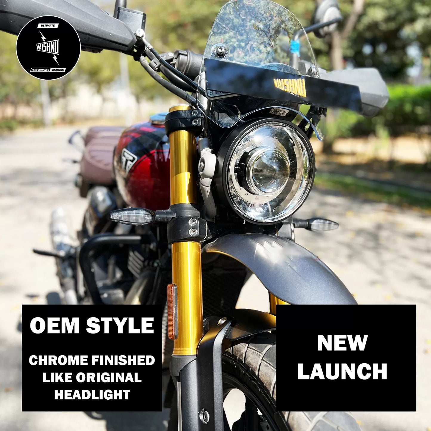 Vaishnu Touring Headlight for Triumph Speed 400, Scrambler 400 X, XC & T4