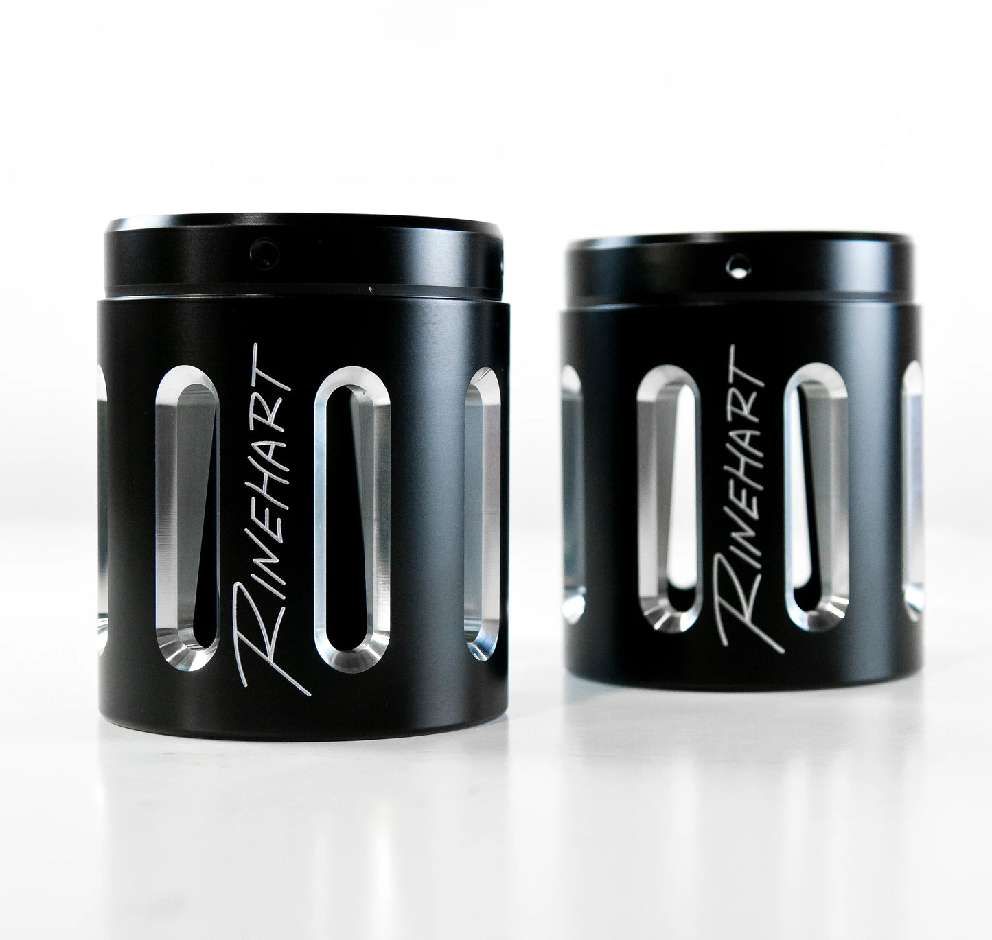 RINEHART ALL TOURING MODELS MILWAUKEE EIGHT - 4" SLIP-ON MUFFLERS CHROME WITH BLACK END CAPS MERGE