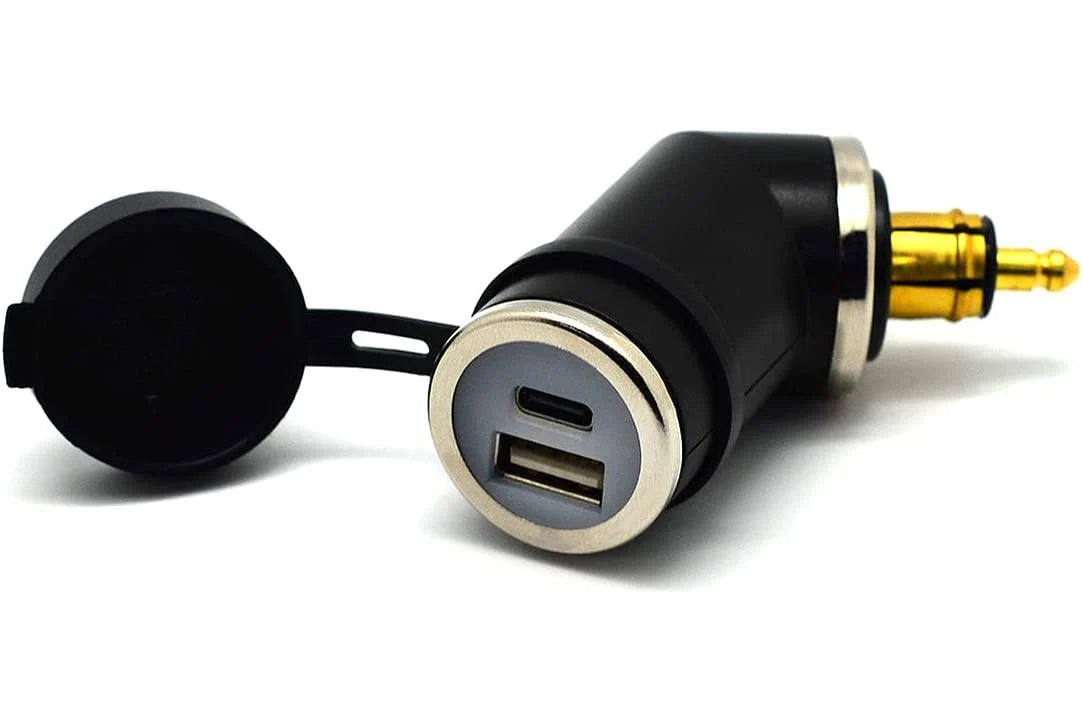 Cliff Top DIN (Hella) to 36W PD USB-C + QC 3.0 (ANGLED)