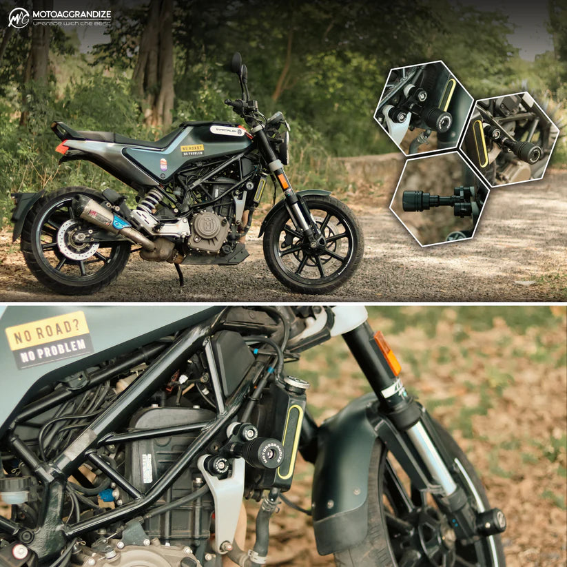 Motoaggrandize Frame sliders | Crash Protectors for Husqvarna Vitpilen | Svartpilen