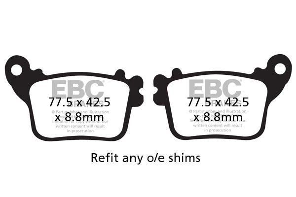 EBC BRAKES - FA436HH FULLY SINTERED (REAR)