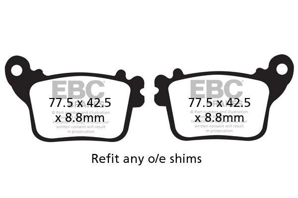 EBC BRAKES - FA436V SEMI SINTERED (REAR)