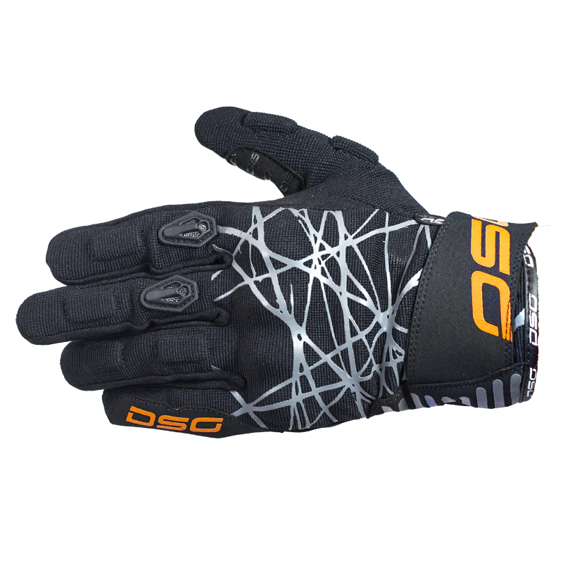 DSG Phoenix Air Riding Glove Black Grey Orange