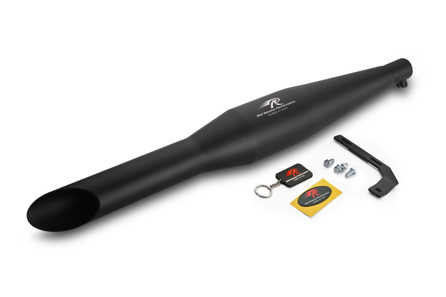Red Rooster Matte Black Unibody Rumbler Exhaust For Royal Enfield
