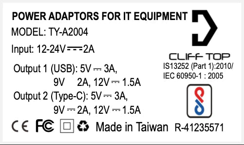 Cliff Top Handlebar Mounted 36W PD USB-C + QC 3.0 (Aluminium)