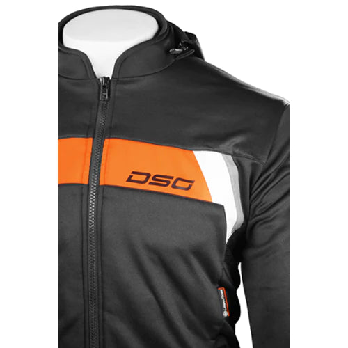 DSG Urban Rider Riding Hoodie Black Red Fluo