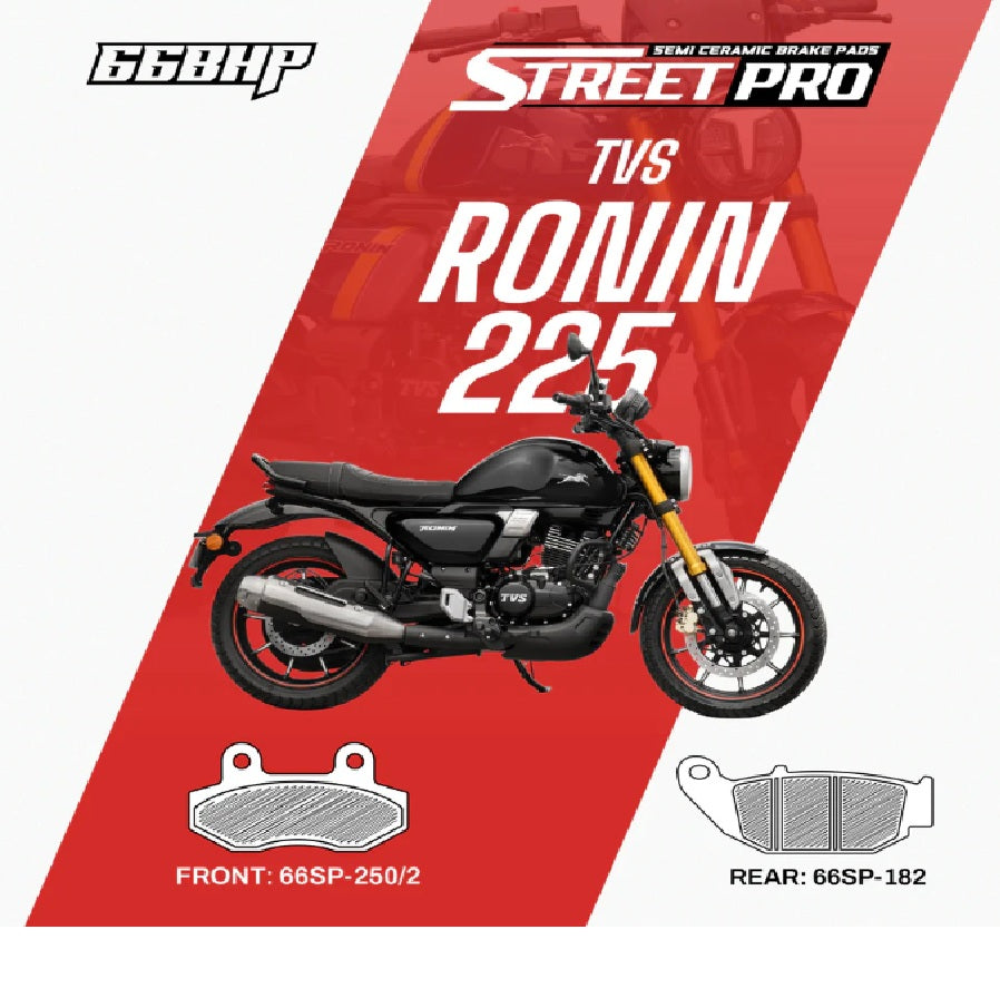 66BHP Street Pro semi ceramic brake pads TVS Ronin