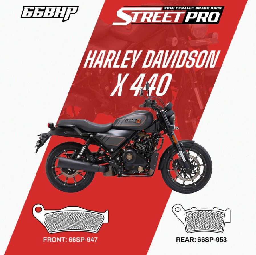 66BHP StreetPro Semi Ceramic brake pads Harley davidson 440x