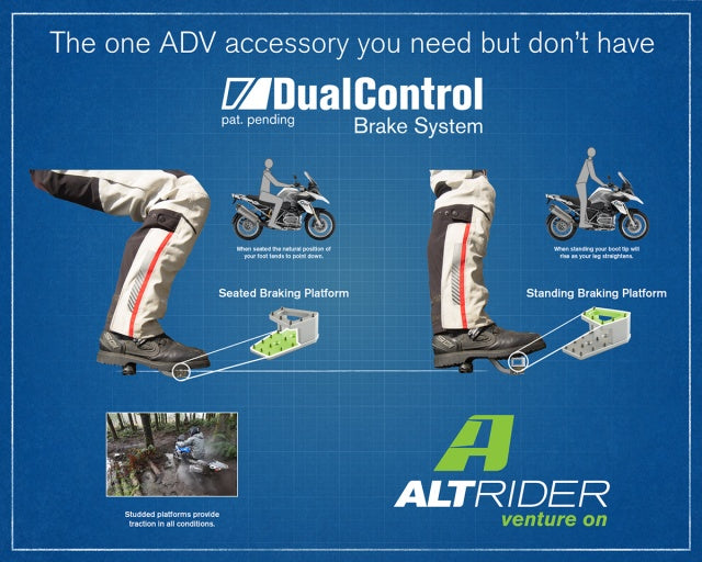 AltRider DualControl Brake Enlarger for the Yamaha Tenere 700 - Silver