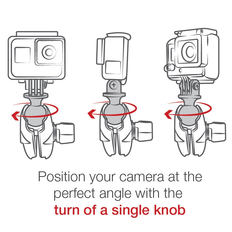 RAM® Handlebar U-Bolt Double Ball Mount with Action Camera Adapter