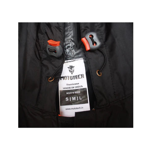 MOTOTECH Hurricane Waterproof Rain Overjacket - Black