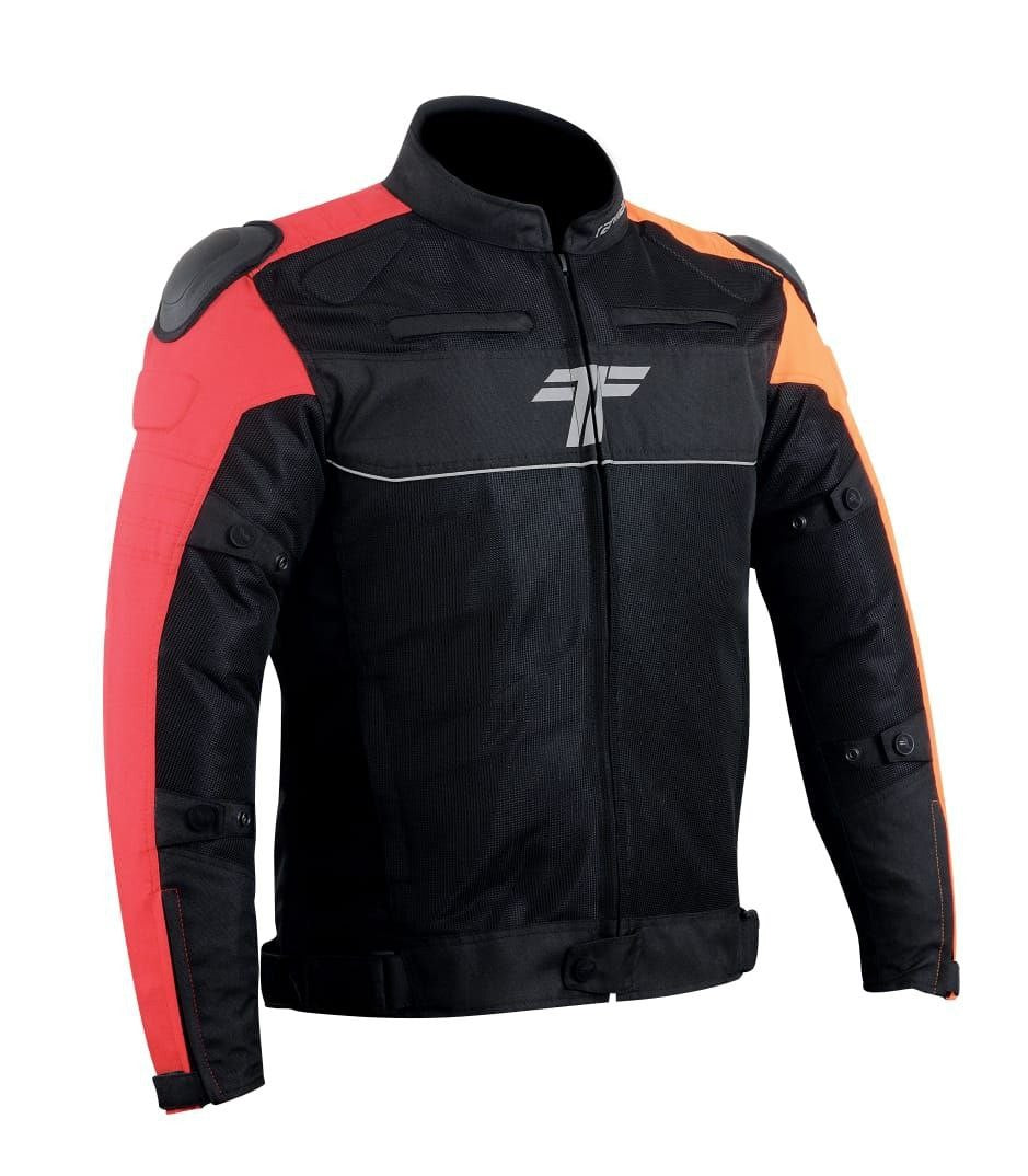 Tarmac One III Black/Red/Orange Jacket Level 2 + PU chest protectors FREE Tarmac Tex Red or Orange gloves in same size