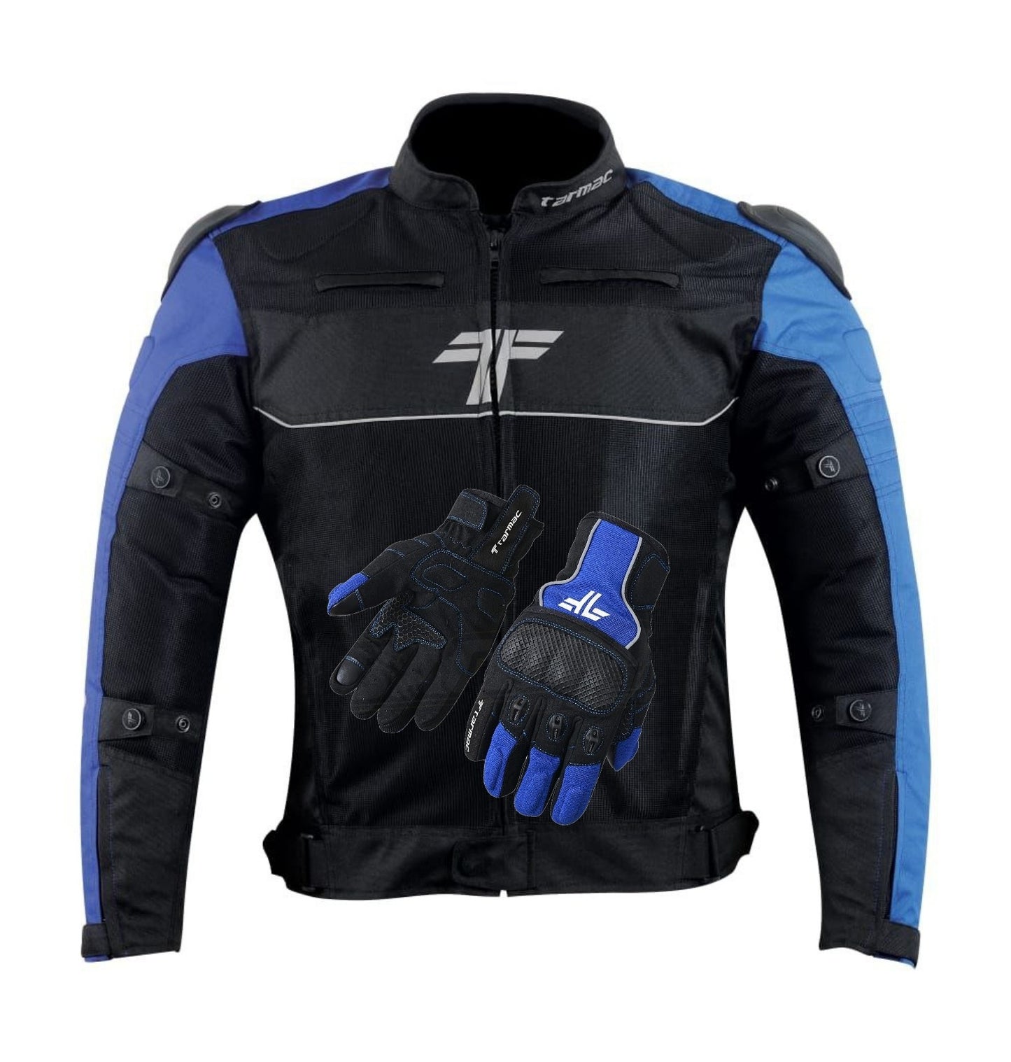 Tarmac One III Level 2 Jacket Black/Sky Blue/Royal Blue + FREE Tarmac Tex blue gloves