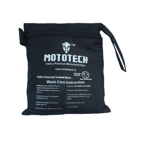 MOTOTECH Hurricane Waterproof Rain Overjacket - Black