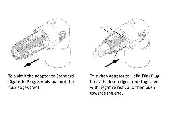 Cliff Top DIN (HELLA) & CIGARETTE TO USB (INTERCHANGEABLE) - 3.3A
