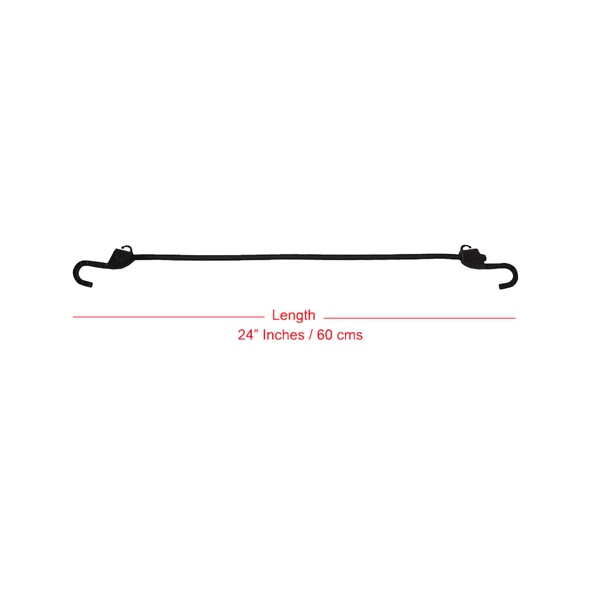 MOTOTECH Grappler Bungee Tie-Down - 24"/ 60 cms - Black - 8mm - Pack of 2