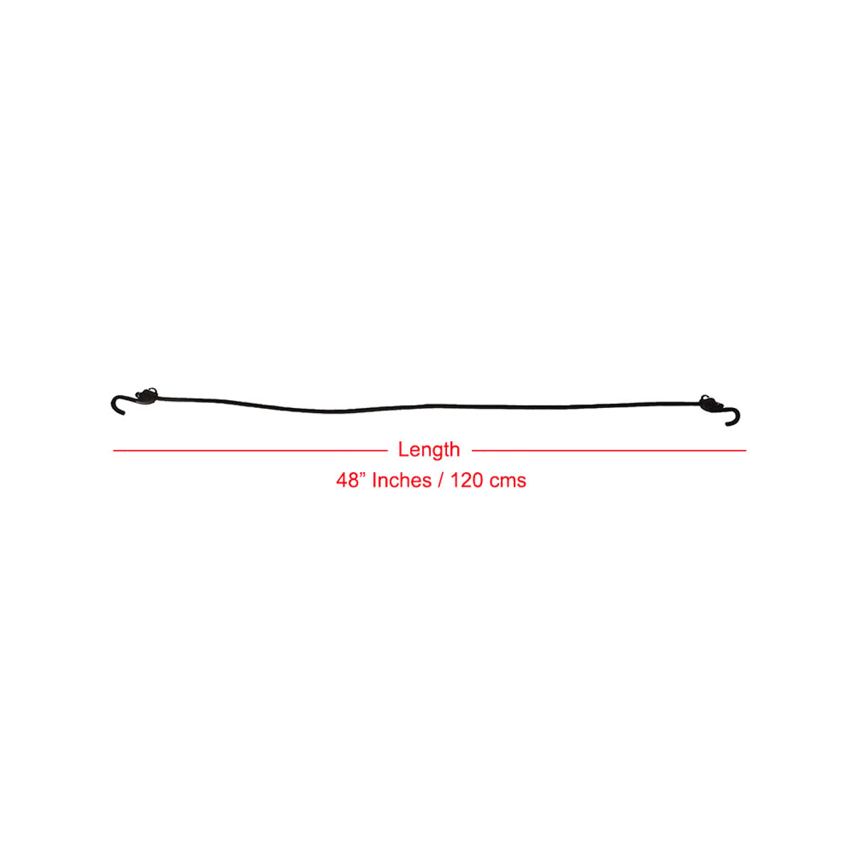 MOTOTECH Grappler Bungee Tie-Down - 48"/120cms - Black - 8mm - Pack of 2