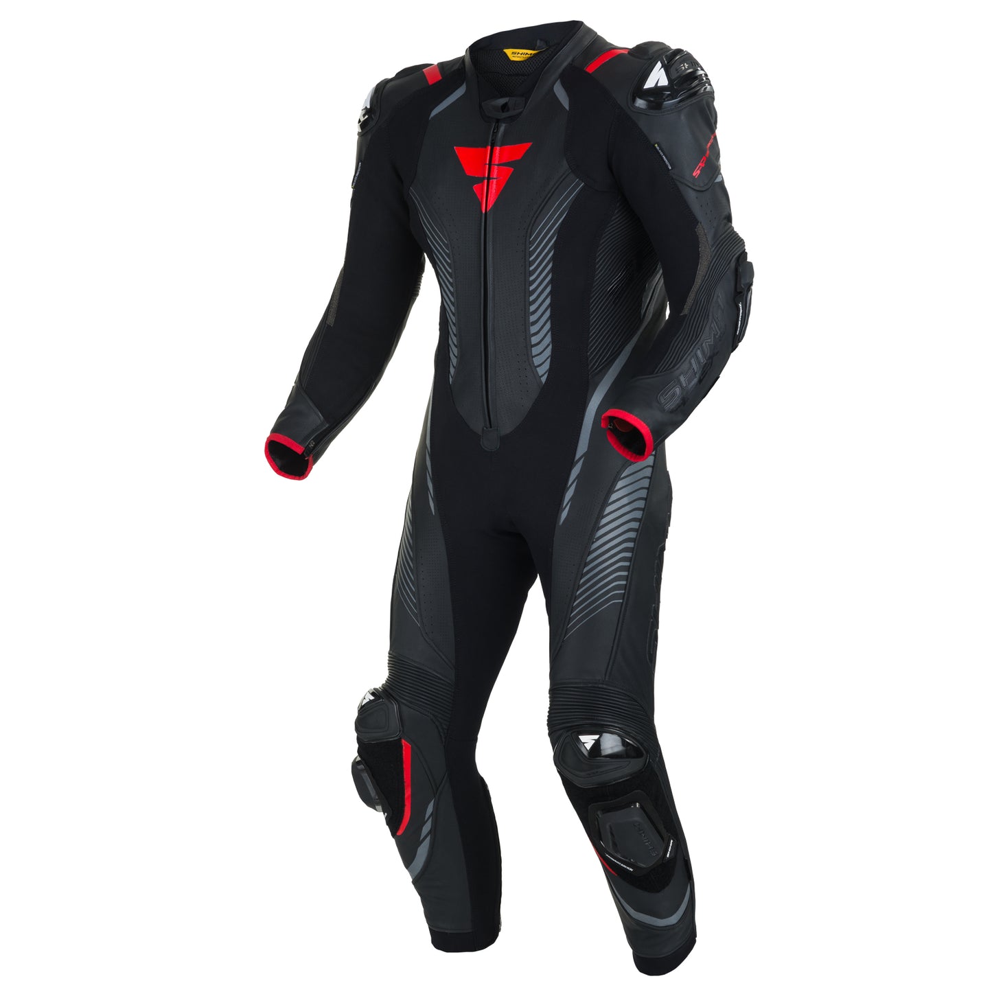 Black Red Shima Apex RS 1-Piece Leather Racing Suit