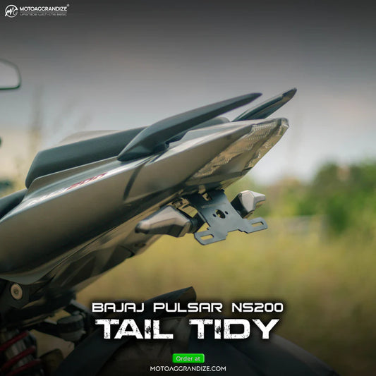 Motoaggrandize Fender Eliminator/ Tail Tidy for Bajaj Pulsar NS 200 & RS 200 | Color: BLACK