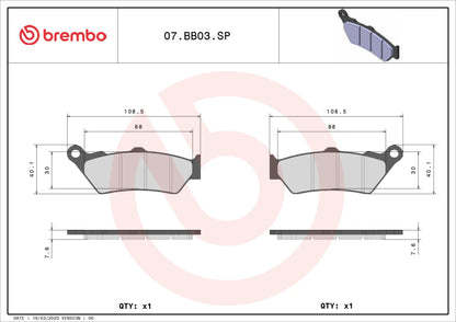BREMBO 07BB03SP BRAKE PAD