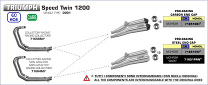 ARROW EXHAUST FOR TRIUMPH SPEED TWIN 2018-