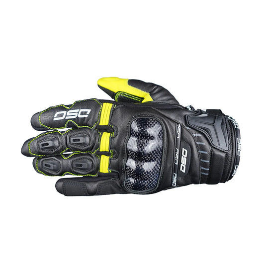 DSG Carbon X V1 Riding Glove Black Yellow Fluo