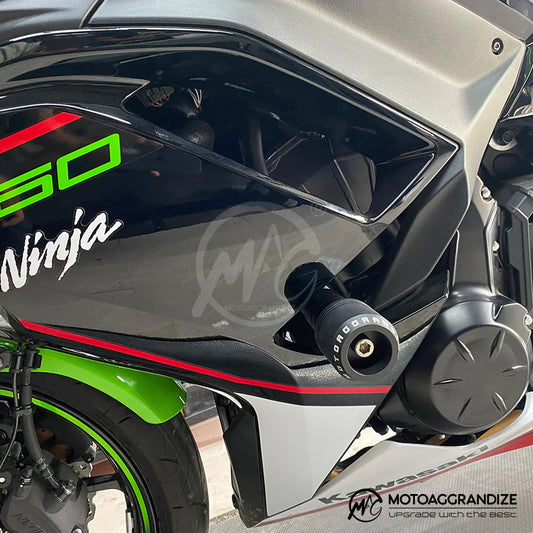 Motoaggrandize Frame Sliders / Crash Protectors for Kawasaki Ninja 650/Z650