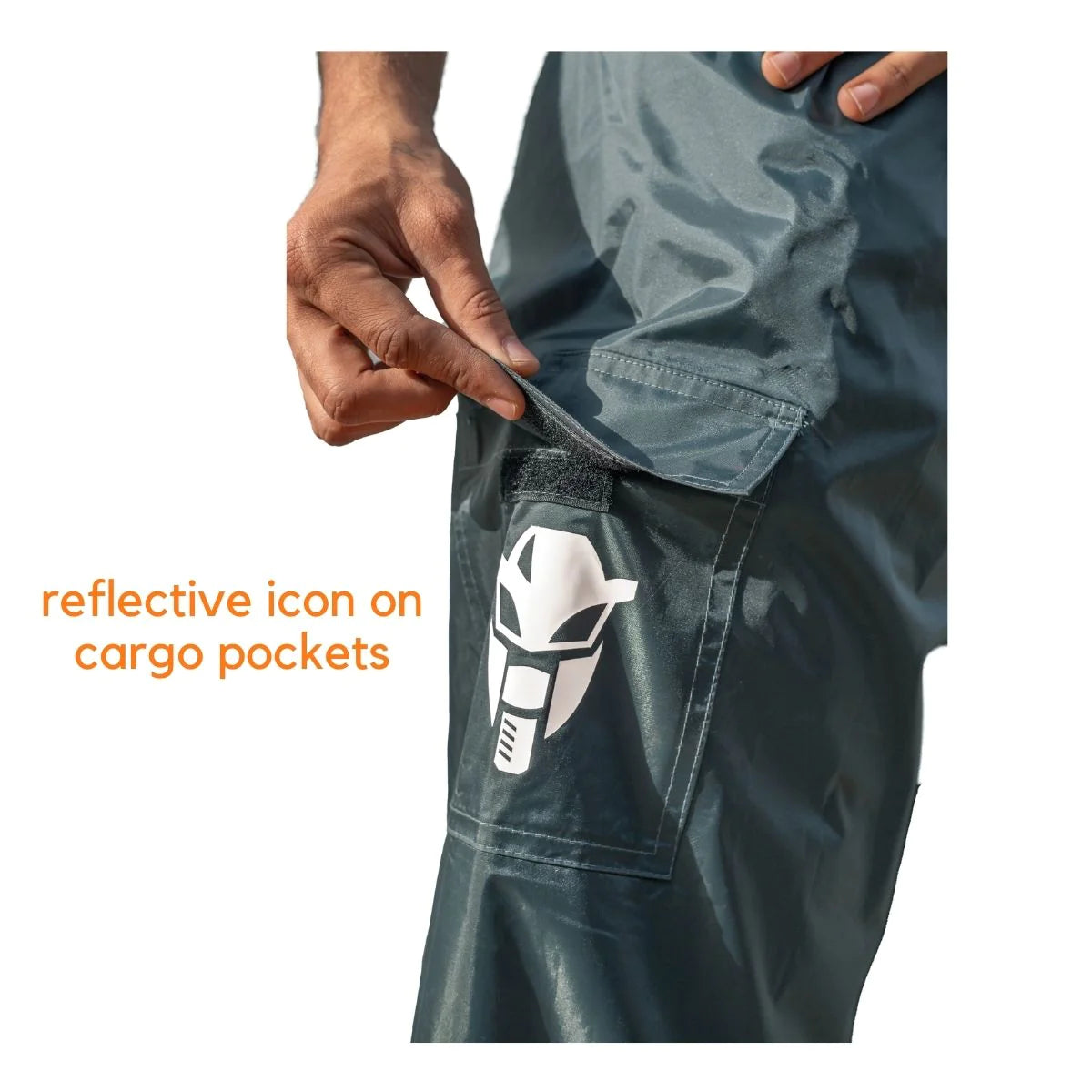 MOTOTECH Hurricane TourPro Rain Overtrousers with Cargo Pockets - Waterproof Pants - Dark Grey