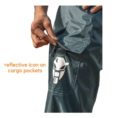 MOTOTECH Hurricane TourPro Rain Overtrousers with Cargo Pockets - Waterproof Pants - Dark Grey