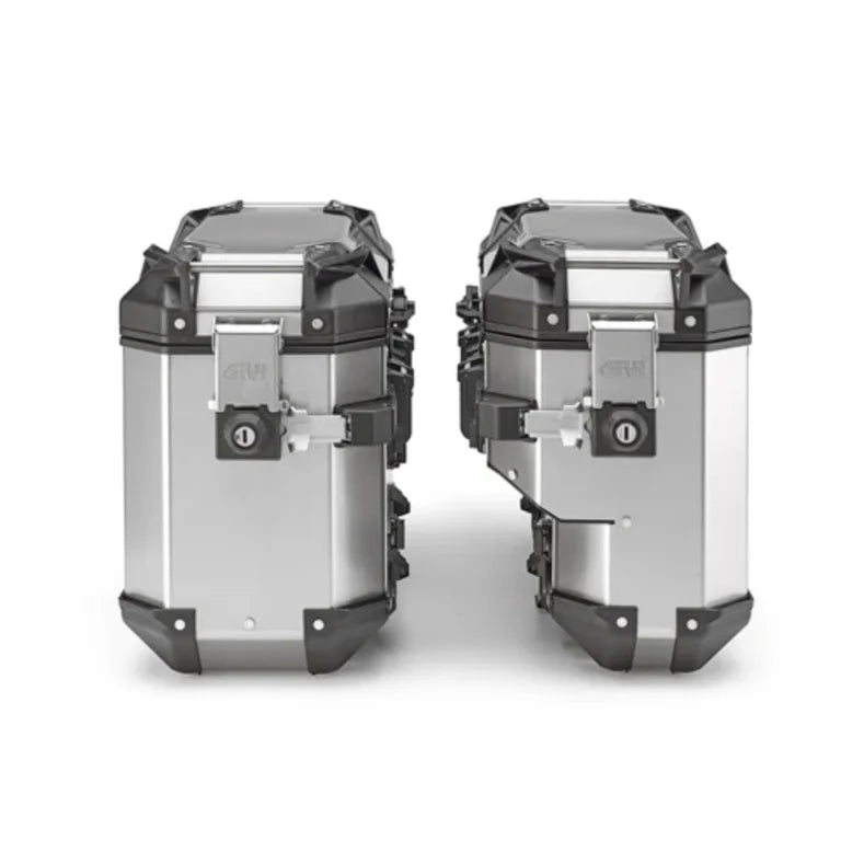 Givi OBKE37APACK2 Trekker Outback EVO Natural Aluminium Side-Case, 37 LTR