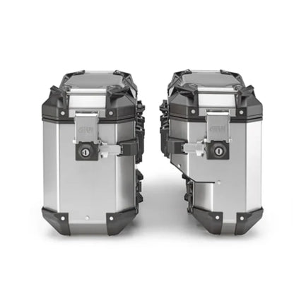 Givi OBKE37APACK2 Trekker Outback EVO Natural Aluminium Side-Case, 37 LTR