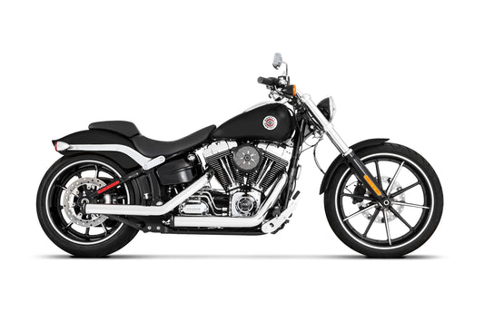 RINEHART SOFTAIL KICK BACKS 2-INTO-2 CHROME WITH BLACK END CAPS
