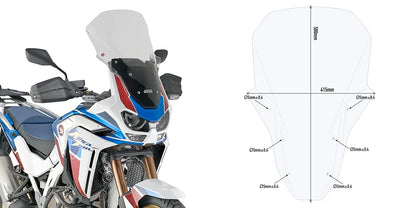 GIVI D1178ST – TRANSPARENT TALL SCREEN – HONDA CRF AFRICA TWIN ADV. SPORTS ’20-’23