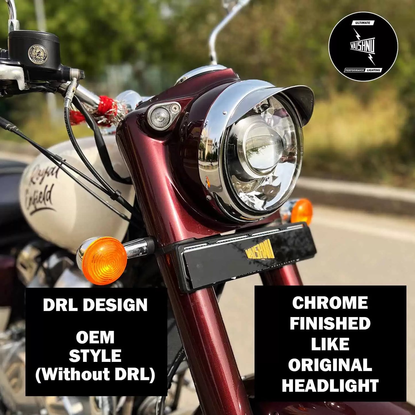 Vaishnu Touring Headlight for Royal Enfield Classic 650