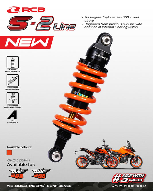 RCB S-2 LINE SUSPENSION (KTM DUKE 200/390 - 305MM) - 01M0310
