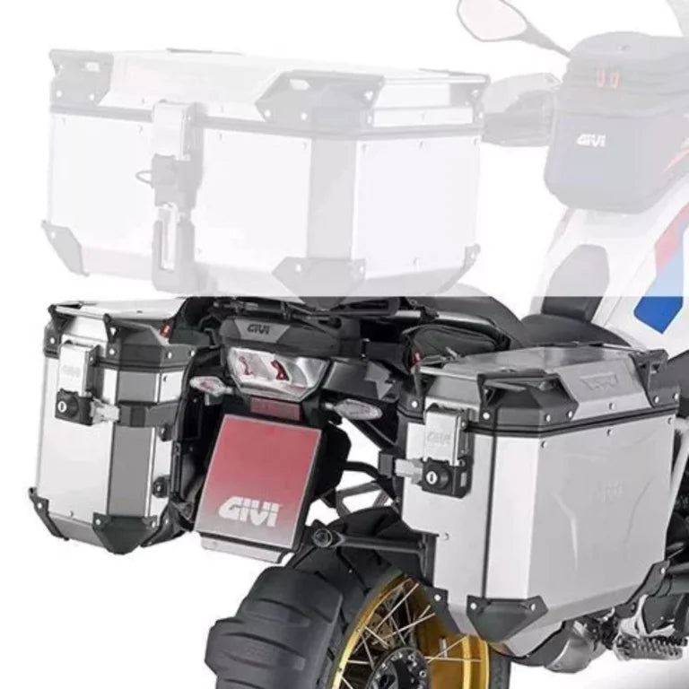 Givi OBKE37APACK2 Trekker Outback EVO Natural Aluminium Side-Case, 37 LTR
