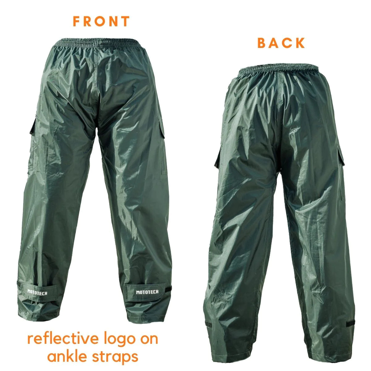 MOTOTECH Hurricane TourPro Rain Overtrousers with Cargo Pockets - Waterproof Pants - Dark Grey