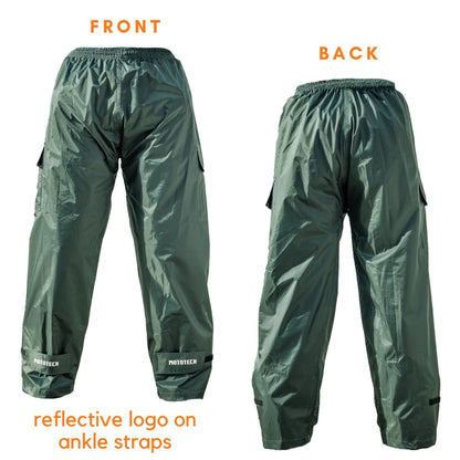 MOTOTECH Hurricane TourPro Rain Overtrousers with Cargo Pockets - Waterproof Pants - Dark Grey