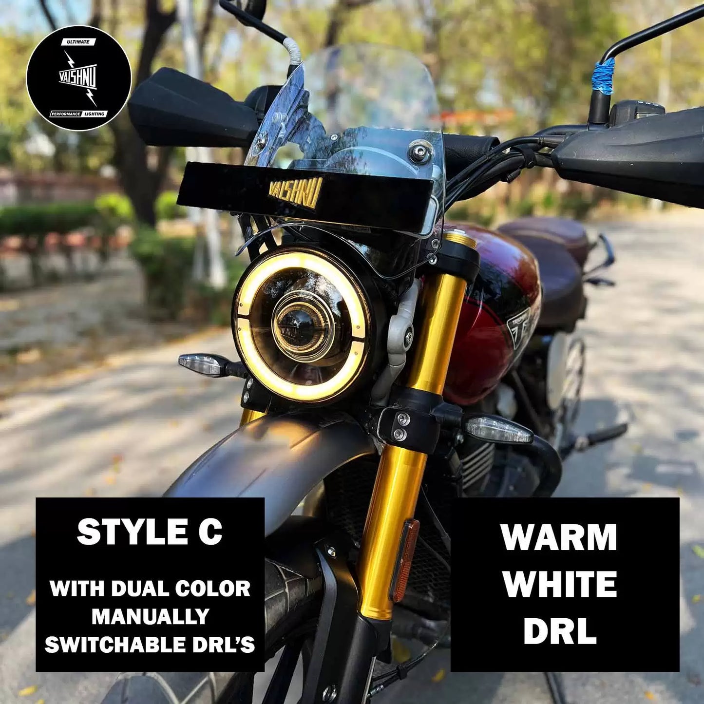 Vaishnu Touring Headlight for Triumph Speed 400, Scrambler 400 X, XC & T4