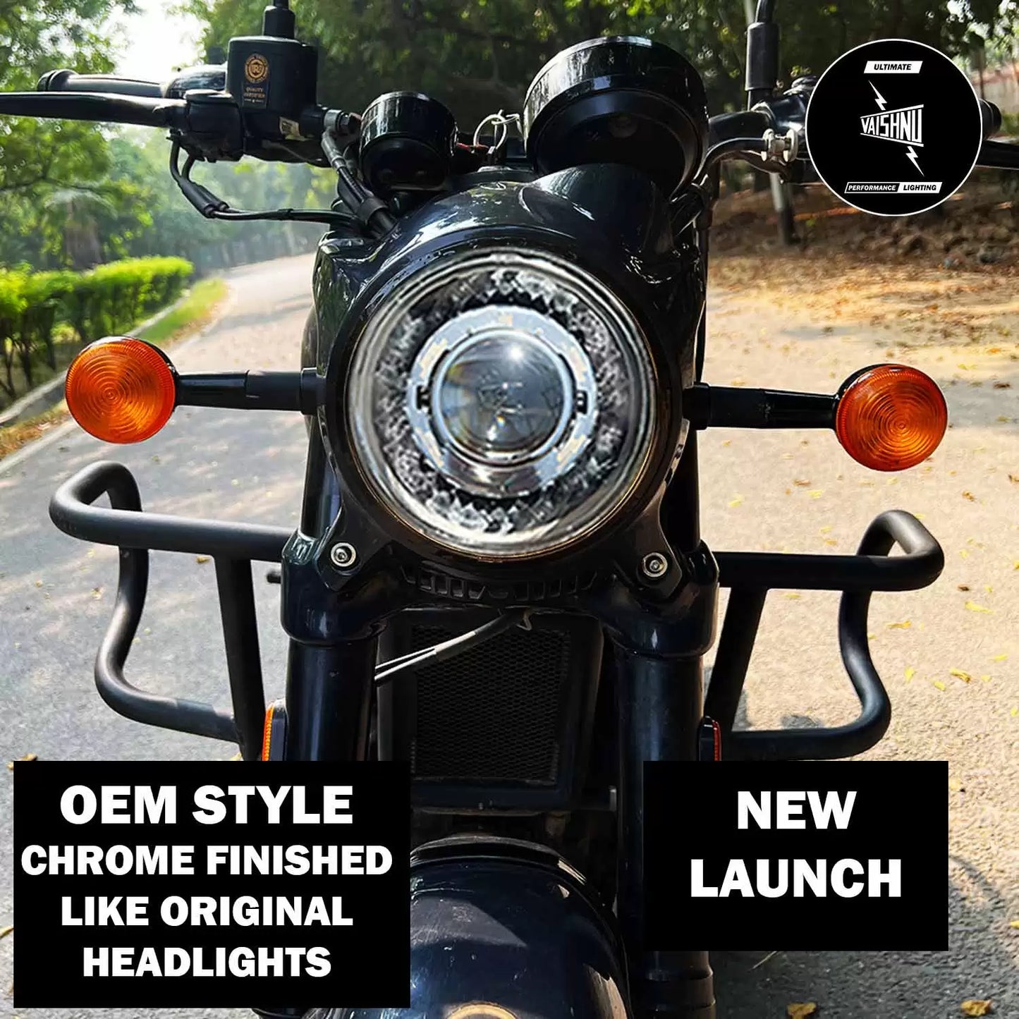 Vaishnu Touring Headlight For Royal Enfield Shotgun 650