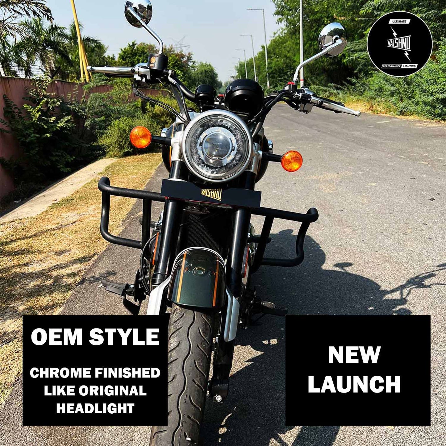 Vaishnu Touring Headlight For Royal Enfield Super Meteor 650
