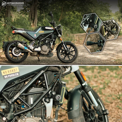 Motoaggrandize Frame sliders | Crash Protectors for Husqvarna Vitpilen | Svartpilen