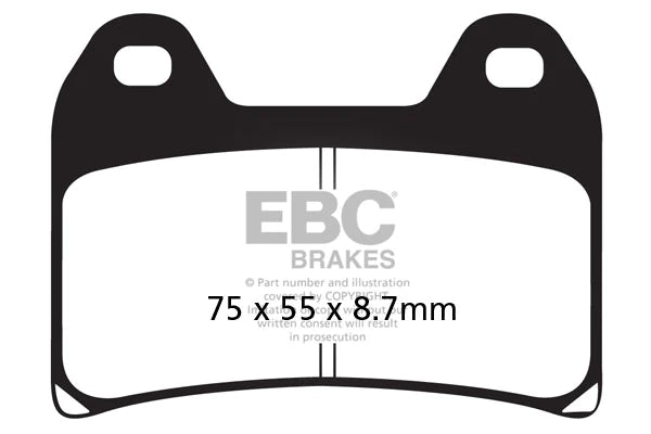 EBC BRAKES - FA244HH FULLY SINTERED (1 SET FRONT)