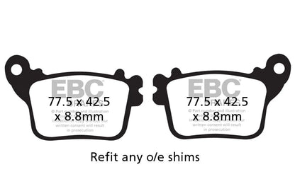 EBC BRAKES - FA436HH FULLY SINTERED (REAR)