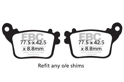 EBC BRAKES - FA436V SEMI SINTERED (REAR)